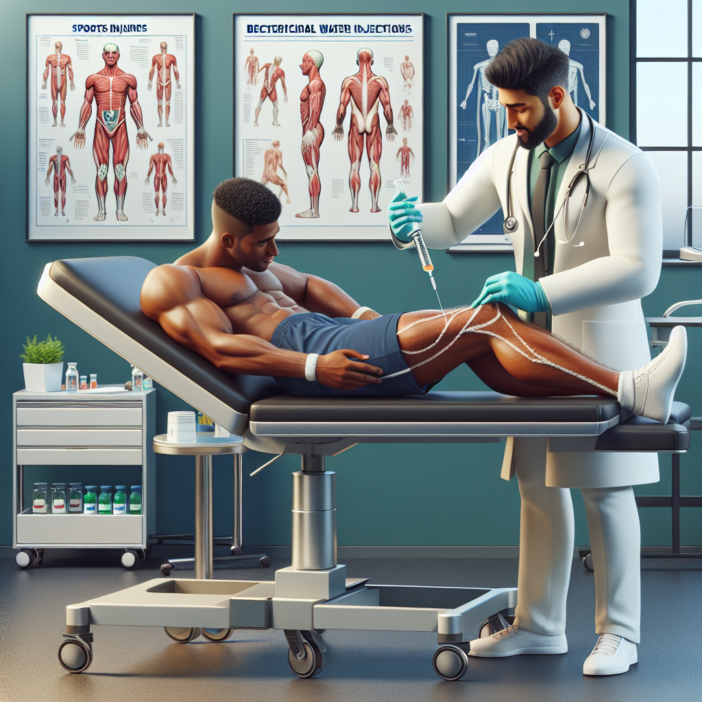 Bactericidal water injections as support for healing sports injuries